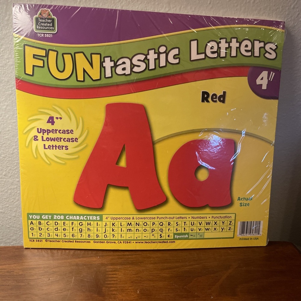 NEW Teacher Created Resources Red Funtastic 4" Letters‎ Combo Pack
